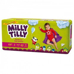 Подгузники, Milly Tilly (Милли Тилли) 4-9 кг №42 Миди 3 дневные