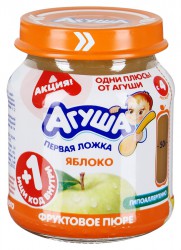 Пюре Агуша яблоко без сахара с 4 мес 115 г