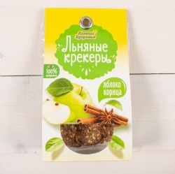 Крекеры льняные, Компас здоровья 50 г яблоко и корица